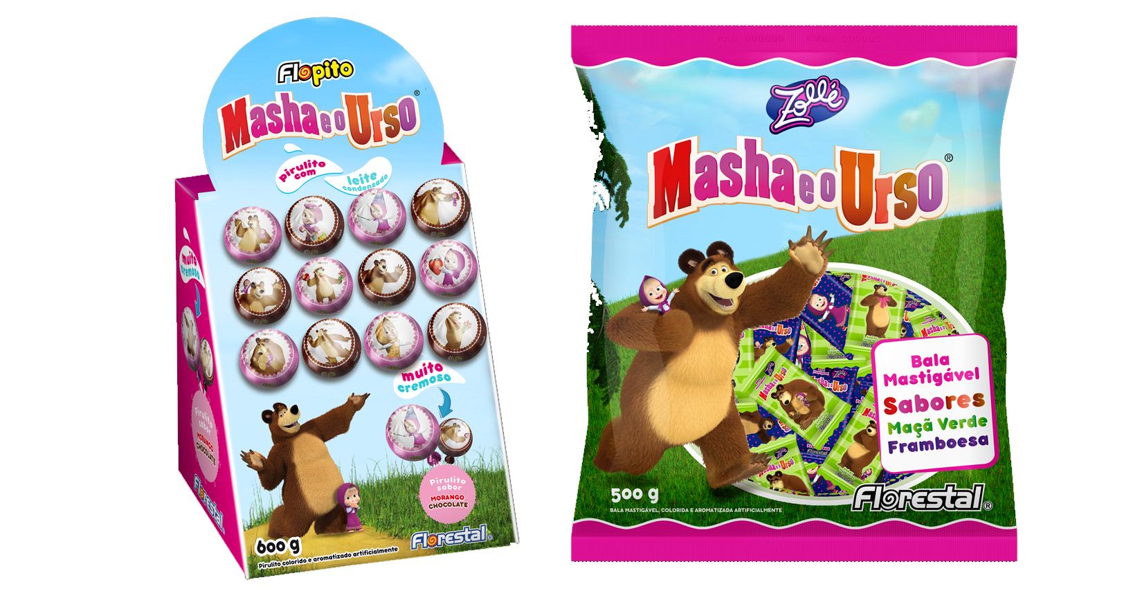 Florestal Alimentos leva animação Masha e o Urso para embalagens