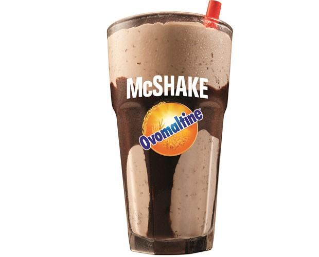Milk-shake de Ovomaltine do McDonalds em campanha.